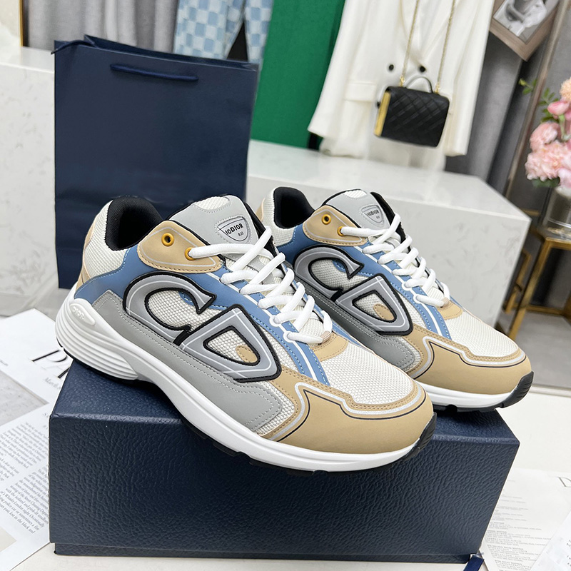 Dior Black Chunky Sneakers, Iconic CD Pattern Casual Sports Shoes - Image 5