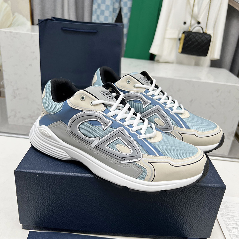 Dior Black Chunky Sneakers, Iconic CD Pattern Casual Sports Shoes - Image 8