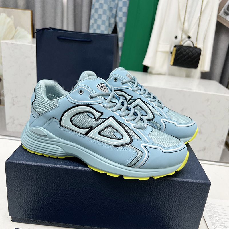 Dior Black Chunky Sneakers, Iconic CD Pattern Casual Sports Shoes - Image 6