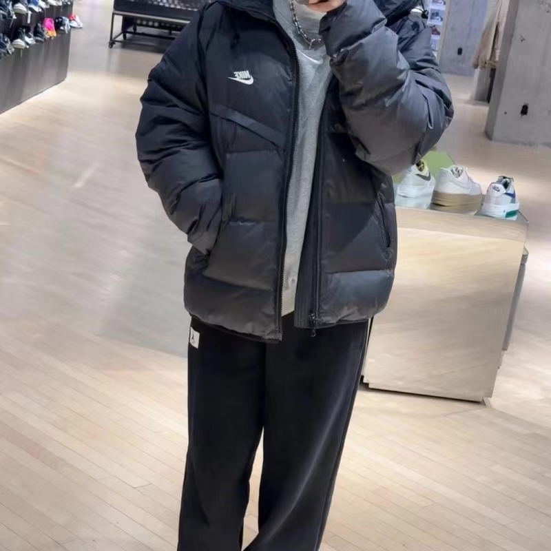 Nike Hooded Down Jacket Sports Casual Warm Short Coat - Image 2