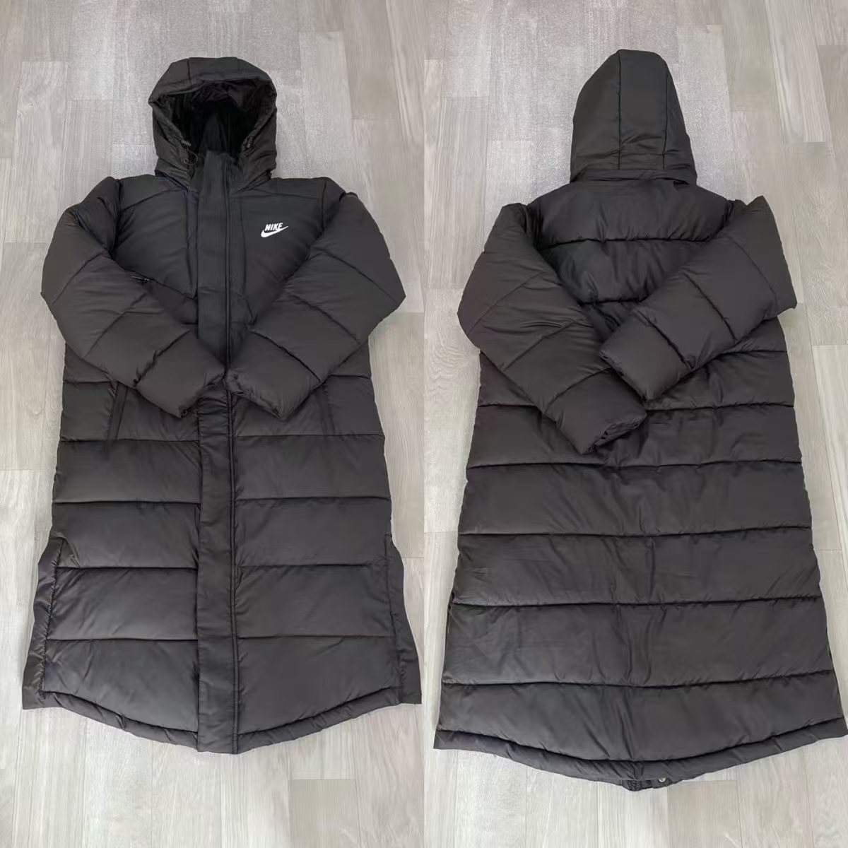 Li-Ning Black Long Hooded Down Coat - Warm Windproof Sports Outerwear - Image 3