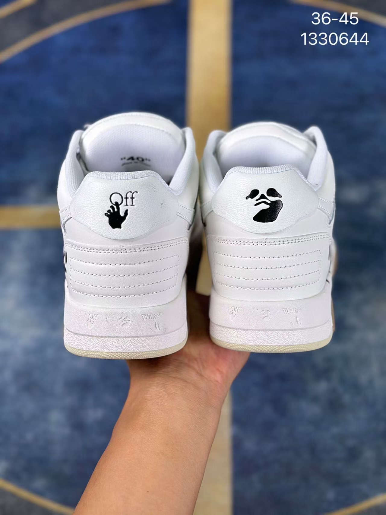 Off-White 23SS "FOR WALKING" Arrow White Leather Low-Top Casual Sneakers - Image 4