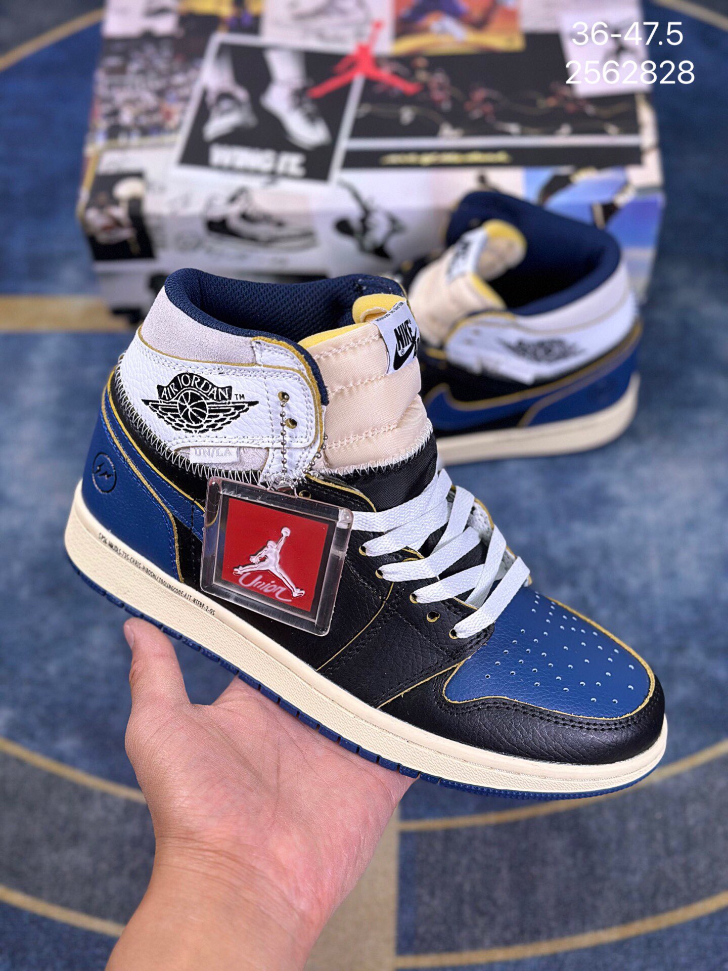 Air Jordan 1 High Top Zip-Collar Navy Blue