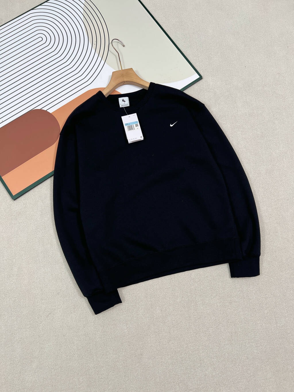 Nike Solo Swoosh Black Crewneck Sweatshirt & Jogger Pants Set - Image 3