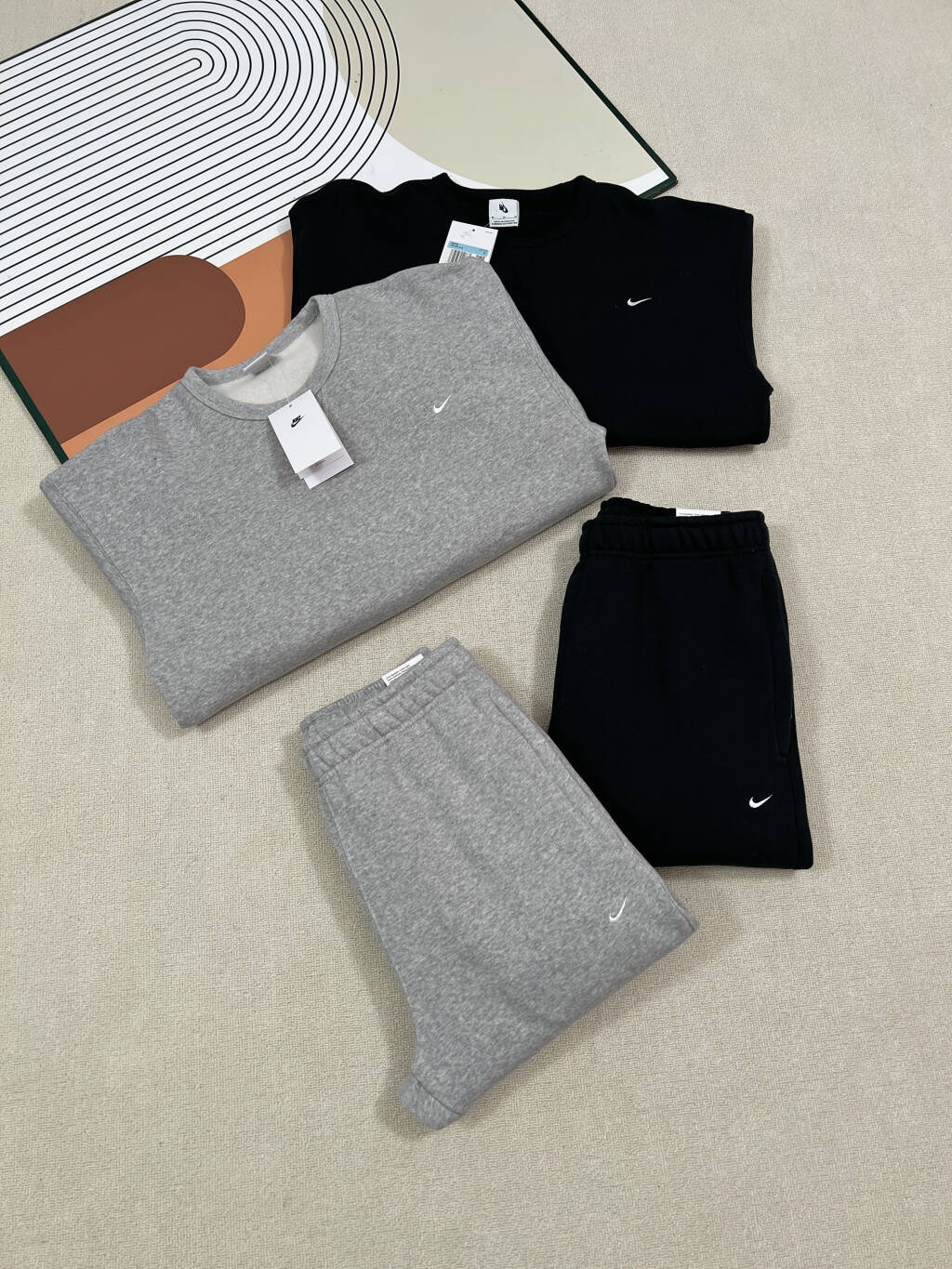 Nike Solo Swoosh Black Crewneck Sweatshirt & Jogger Pants Set - Image 6