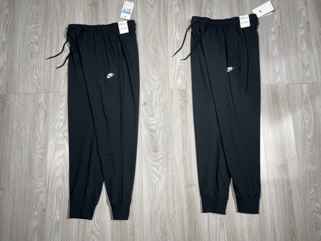 Nike Swoosh Subtle Texture Black Cuffed Jogger Pants