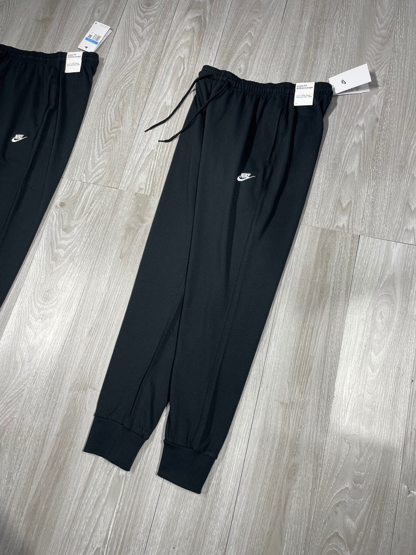 Nike Swoosh Subtle Texture Black Cuffed Jogger Pants - Image 2