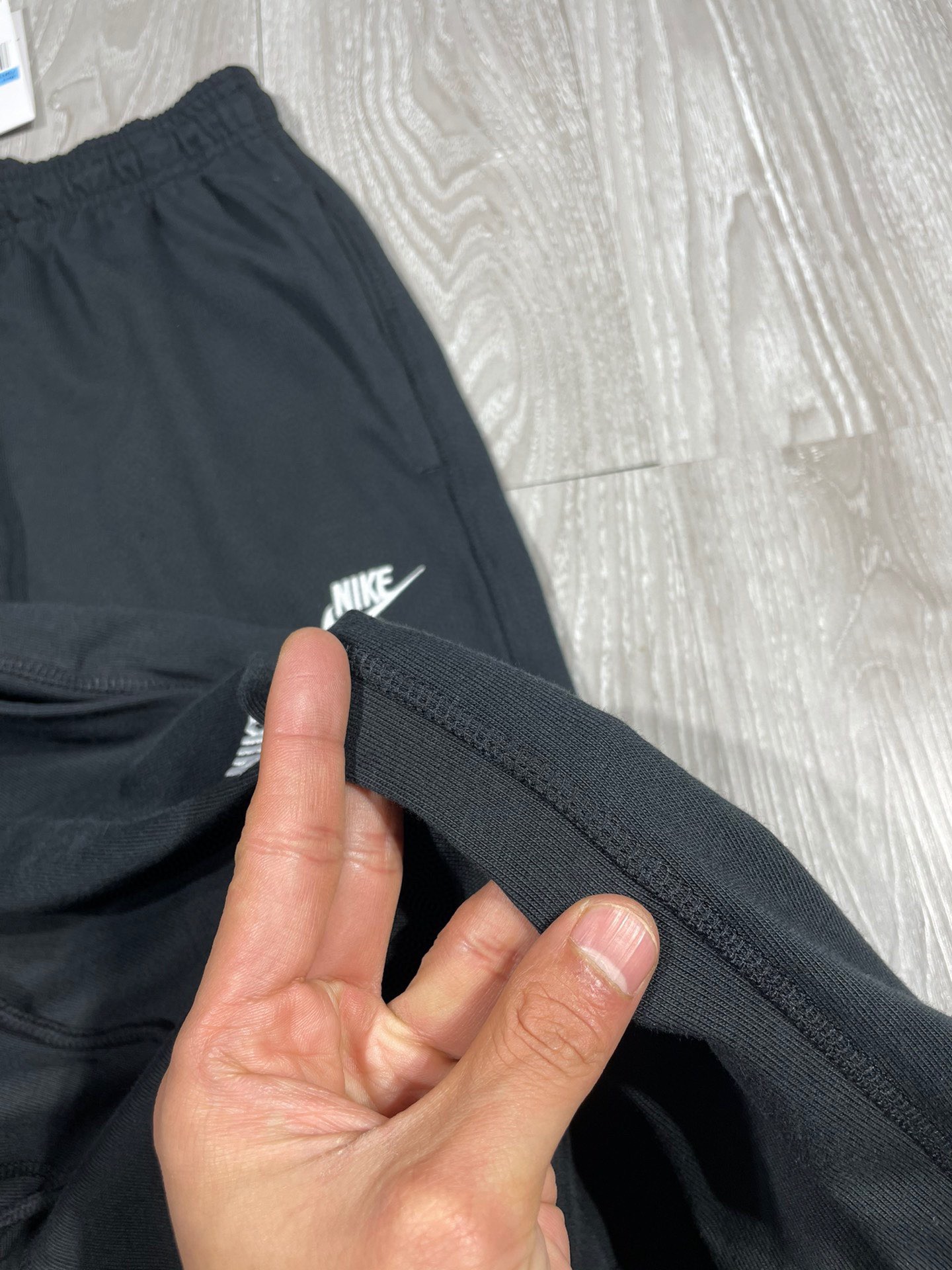 Nike Swoosh Subtle Texture Black Cuffed Jogger Pants - Image 4