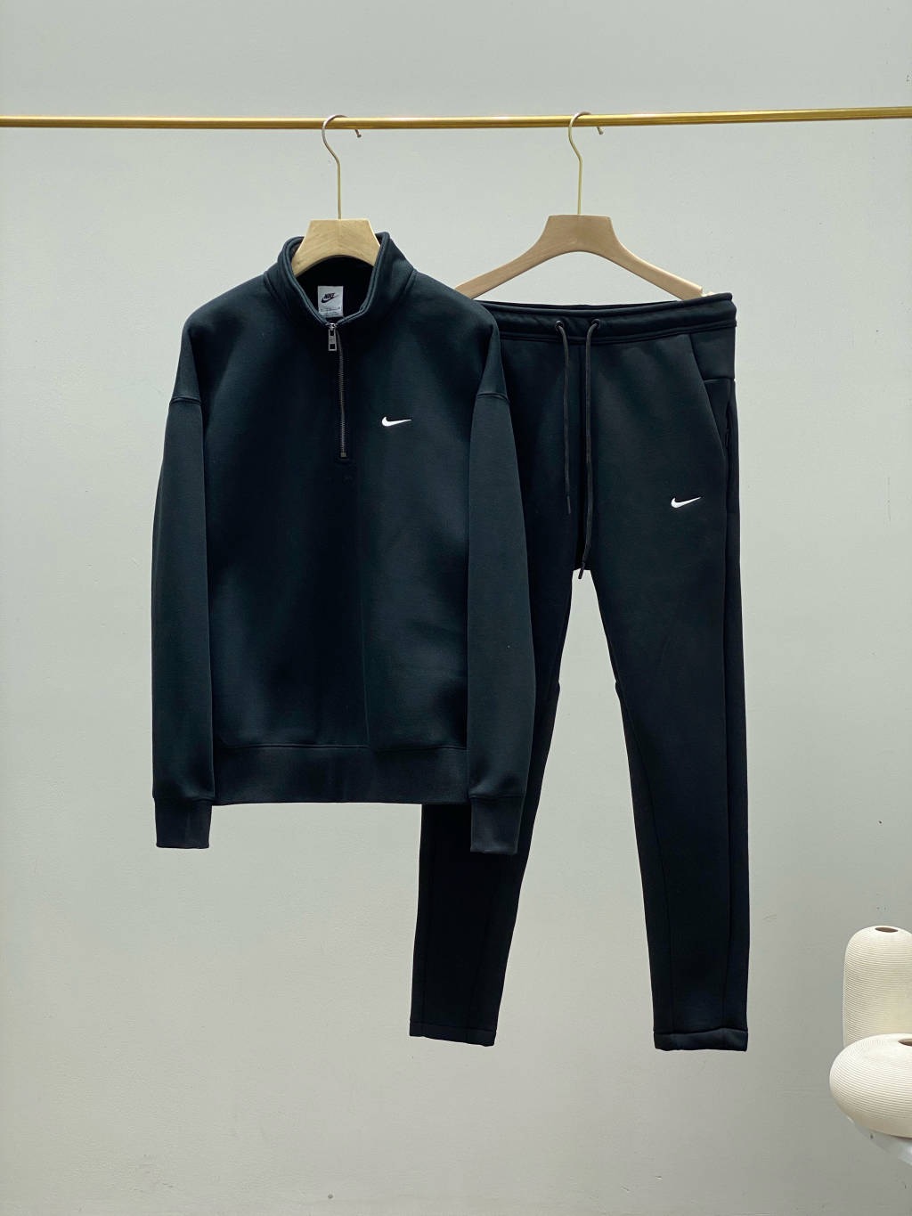 Nike Half-Zip Tracksuit Set (Black/Grey) - Image 2